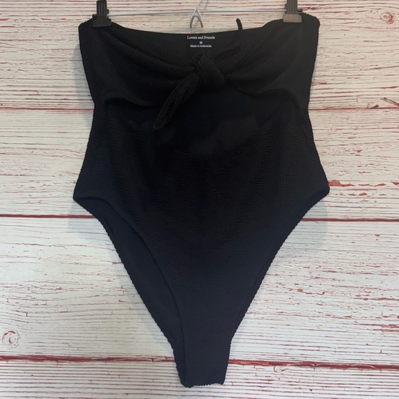 Lovers + Friends Maira One Piece Strapless Swimsuit in Black Sz M - Picture 10 of 13